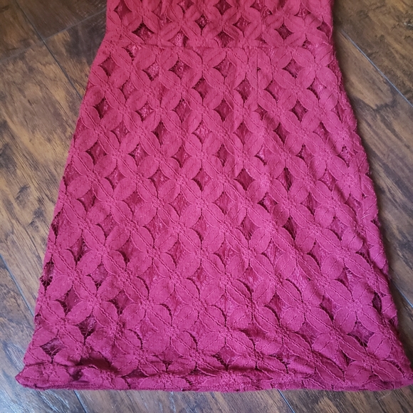 Charlotte Russe Red Lace Halter Dress - Picture 3 of 6